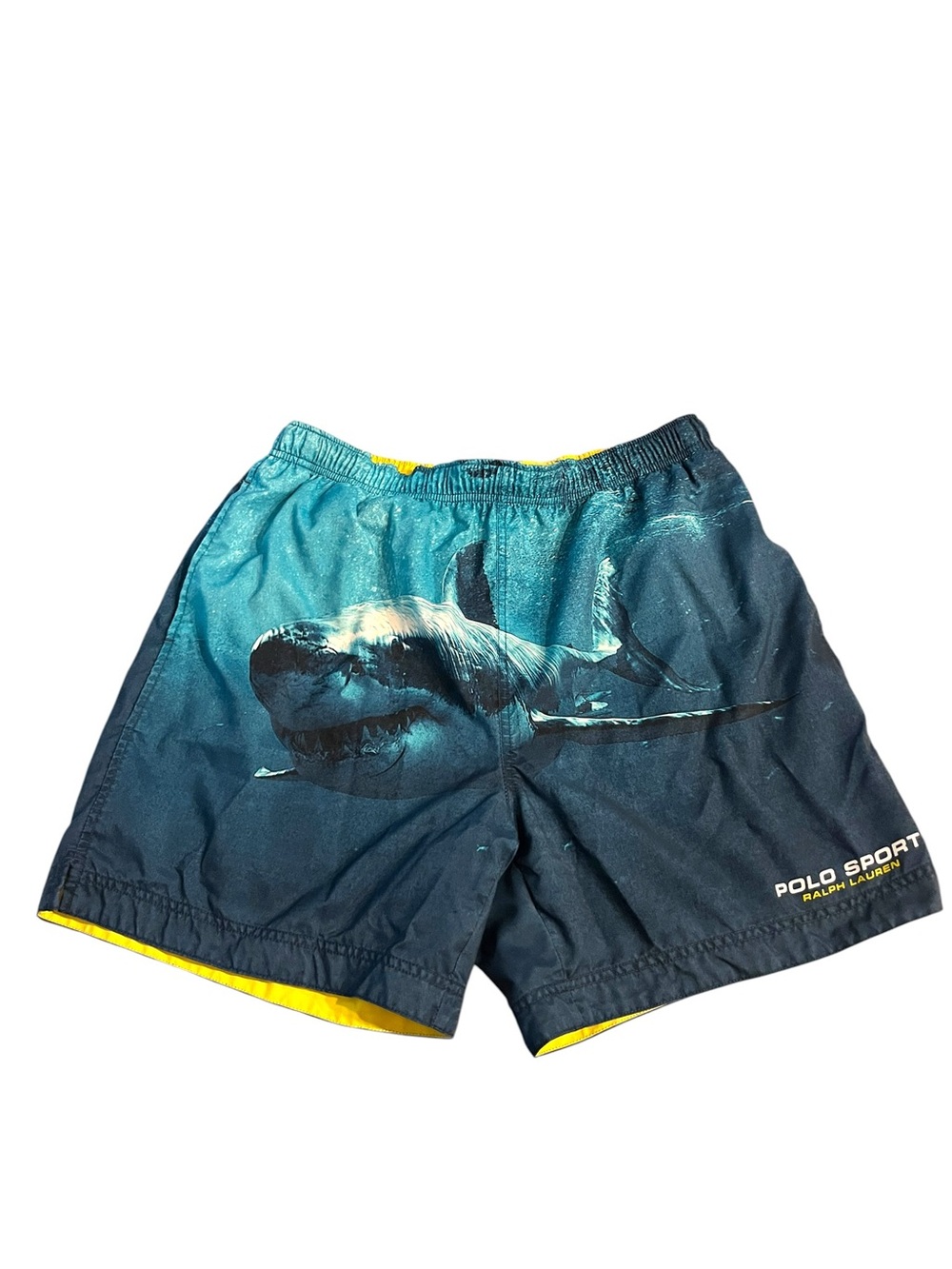 VINTAGE RALPH LAUREN POLO SPORT SHARK SHORTS STADIUM 1992 SZ L